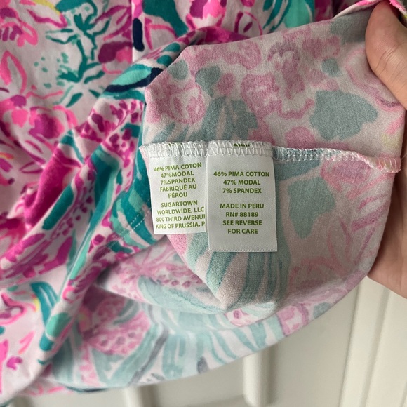 Lilly Pulitzer Tropical Aqua Pink Bell Sleeve Long Sleeve Shirt - Picture 2 of 4
